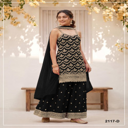 Women's Premium Heavy Chinon Embroidered Palazzo Suit Set with Dupatta